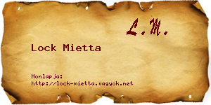 Lock Mietta névjegykártya